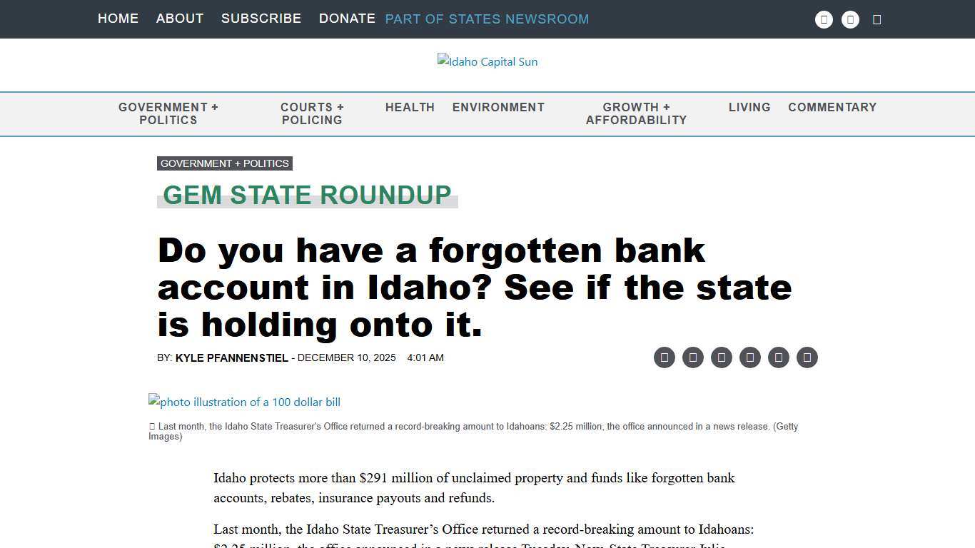 Do you have a forgotten bank account in Idaho? See if the state is holding onto it. • Idaho Capital Sun